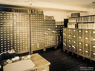 The archives room of the Eugenics Records Office